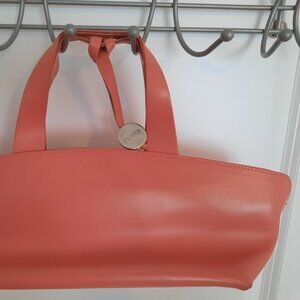 Pink leather Furla handbag